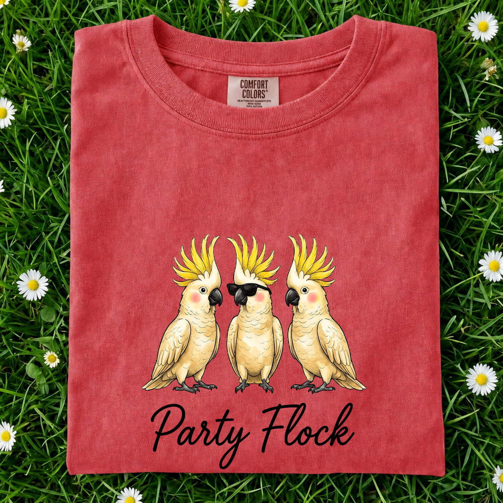 Cockatoo Shirt for Women – Funny Cartoon Shades Parrot Sketch Graphic Tee