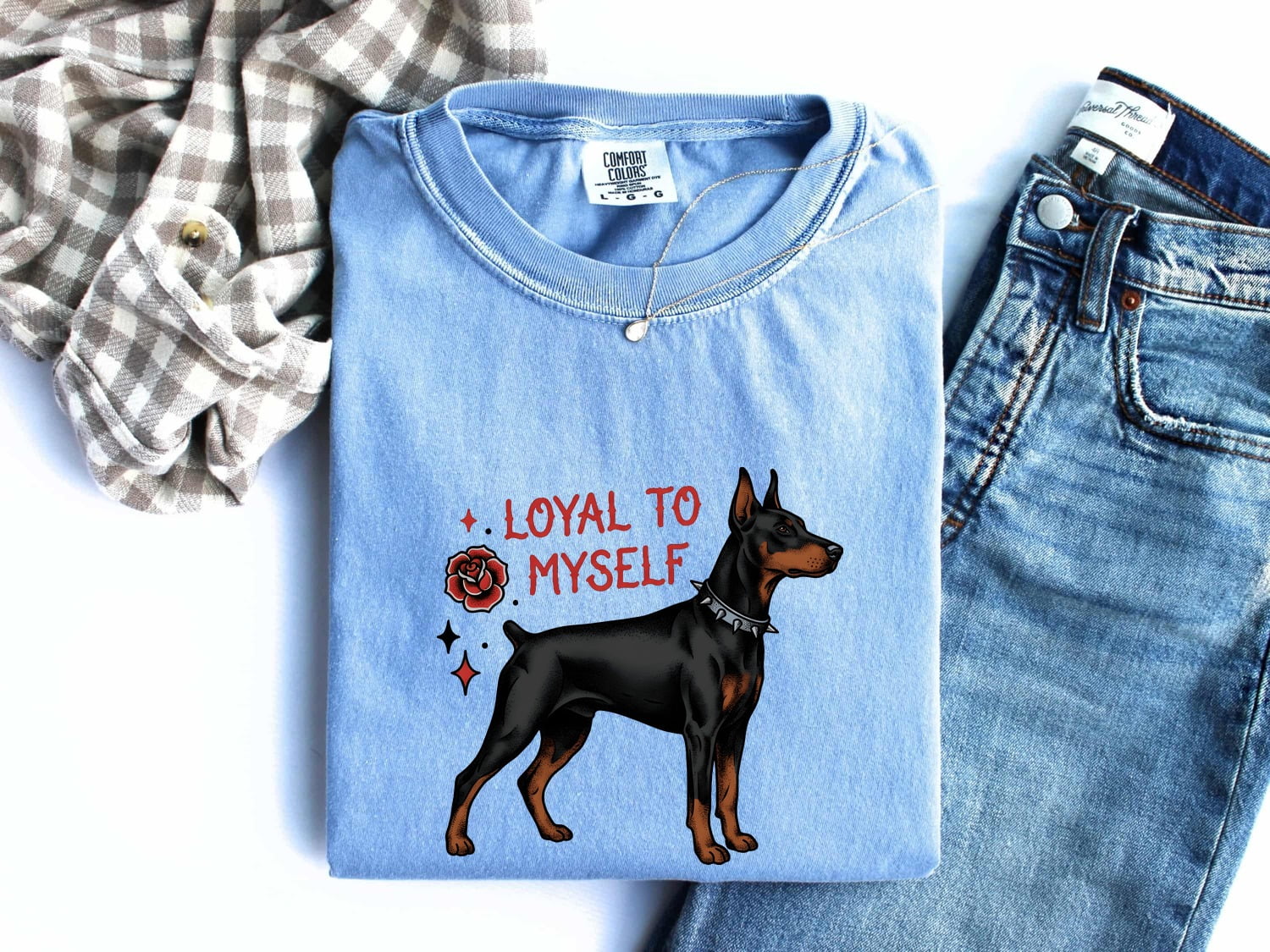 Doberman Shirt for Women – Retro Inspirational Classic Puppy Graphic Tee