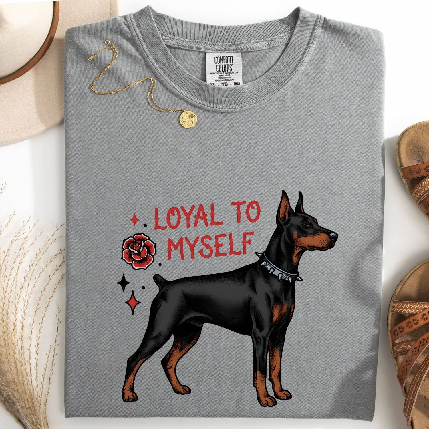 Doberman Shirt for Women – Retro Inspirational Classic Puppy Graphic Tee