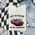 Kitten Car Shirt for Women – Retro Vintage Sketch Humor Roadster Cat Graphic Tee