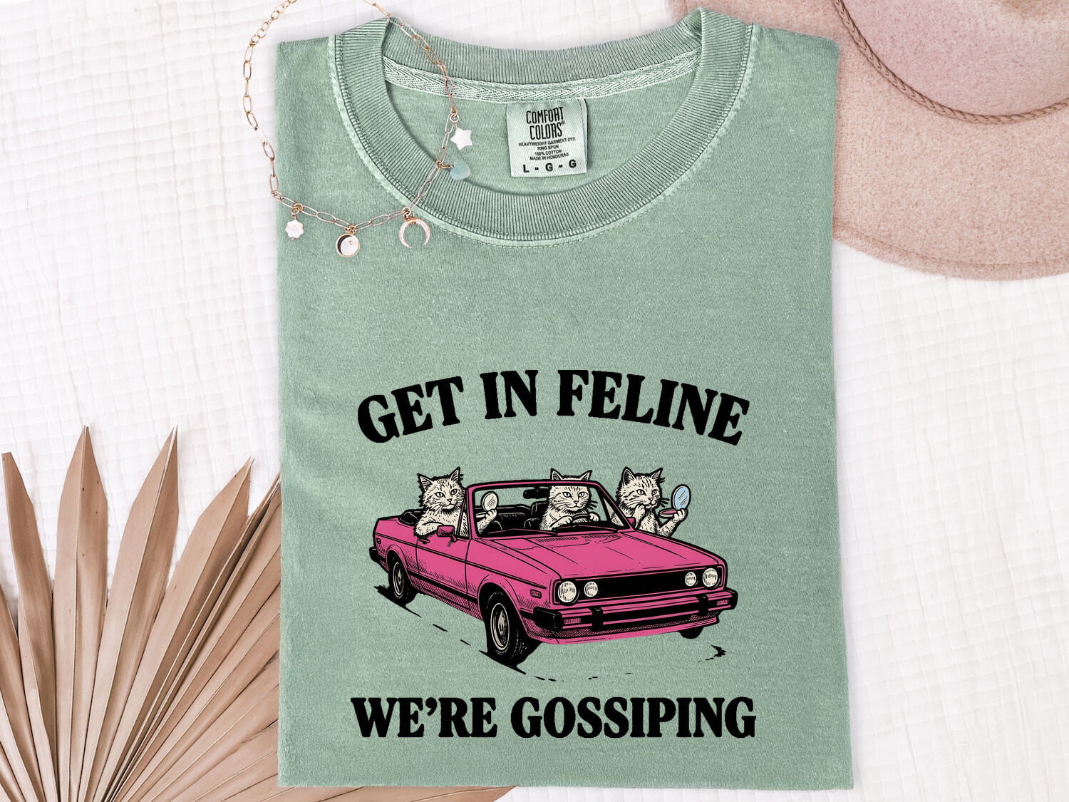Kitten Car Shirt for Women – Retro Vintage Sketch Humor Roadster Cat Graphic Tee