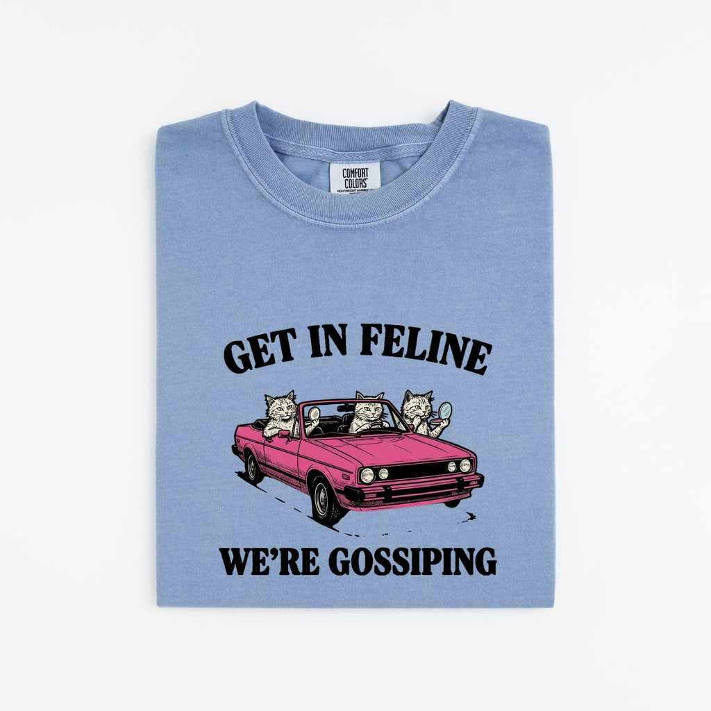 Kitten Car Shirt for Women – Retro Vintage Sketch Humor Roadster Cat Graphic Tee