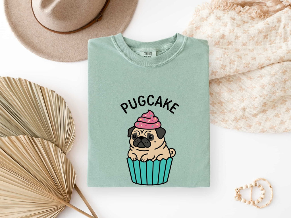 Pug Cupcake Shirt for Women – Anime Doodle Colorful Sprinkles Muffin Pet Graphic Tee
