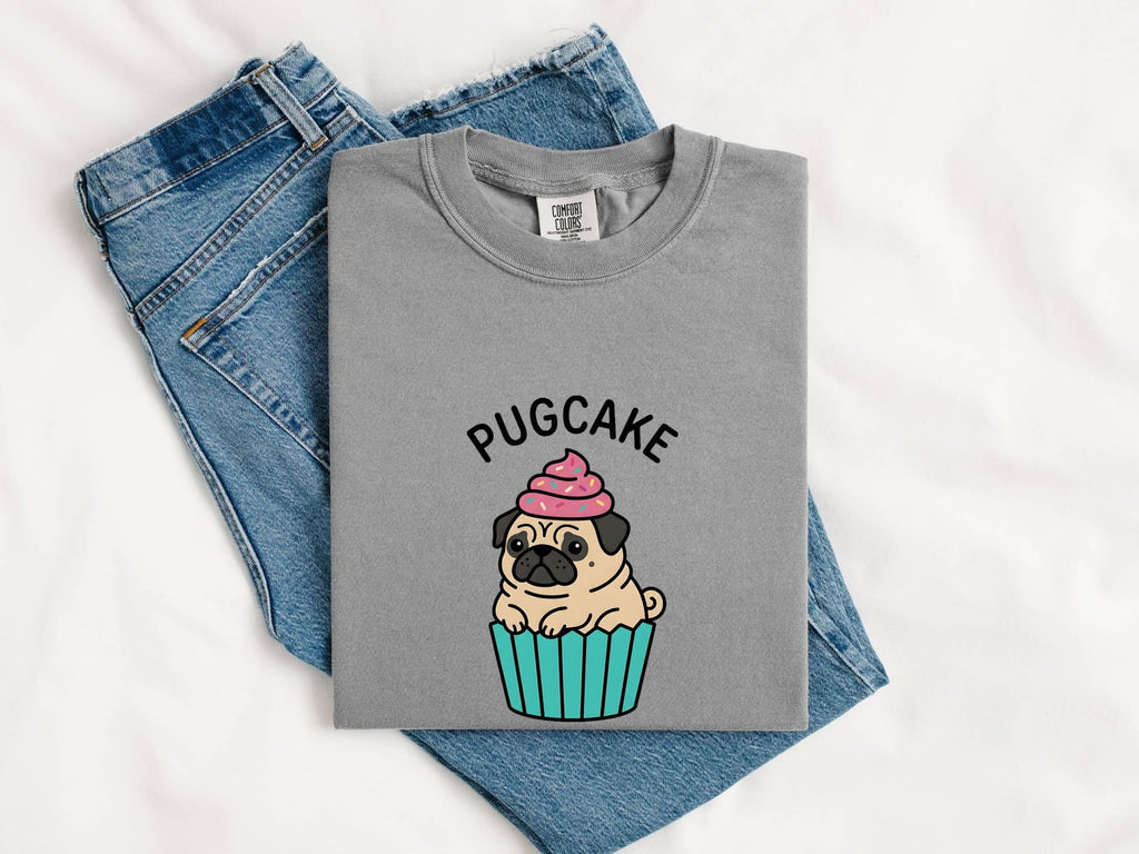 Pug Cupcake Shirt for Women – Anime Doodle Colorful Sprinkles Muffin Pet Graphic Tee