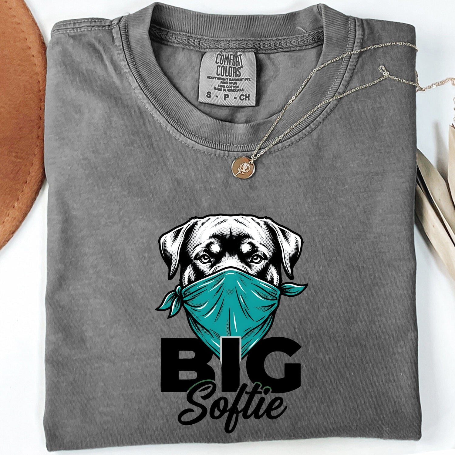 Dog Scarf Shirt for Women – Old School Vintage Retro Bandana Neckerchief Pet Graphic Tee