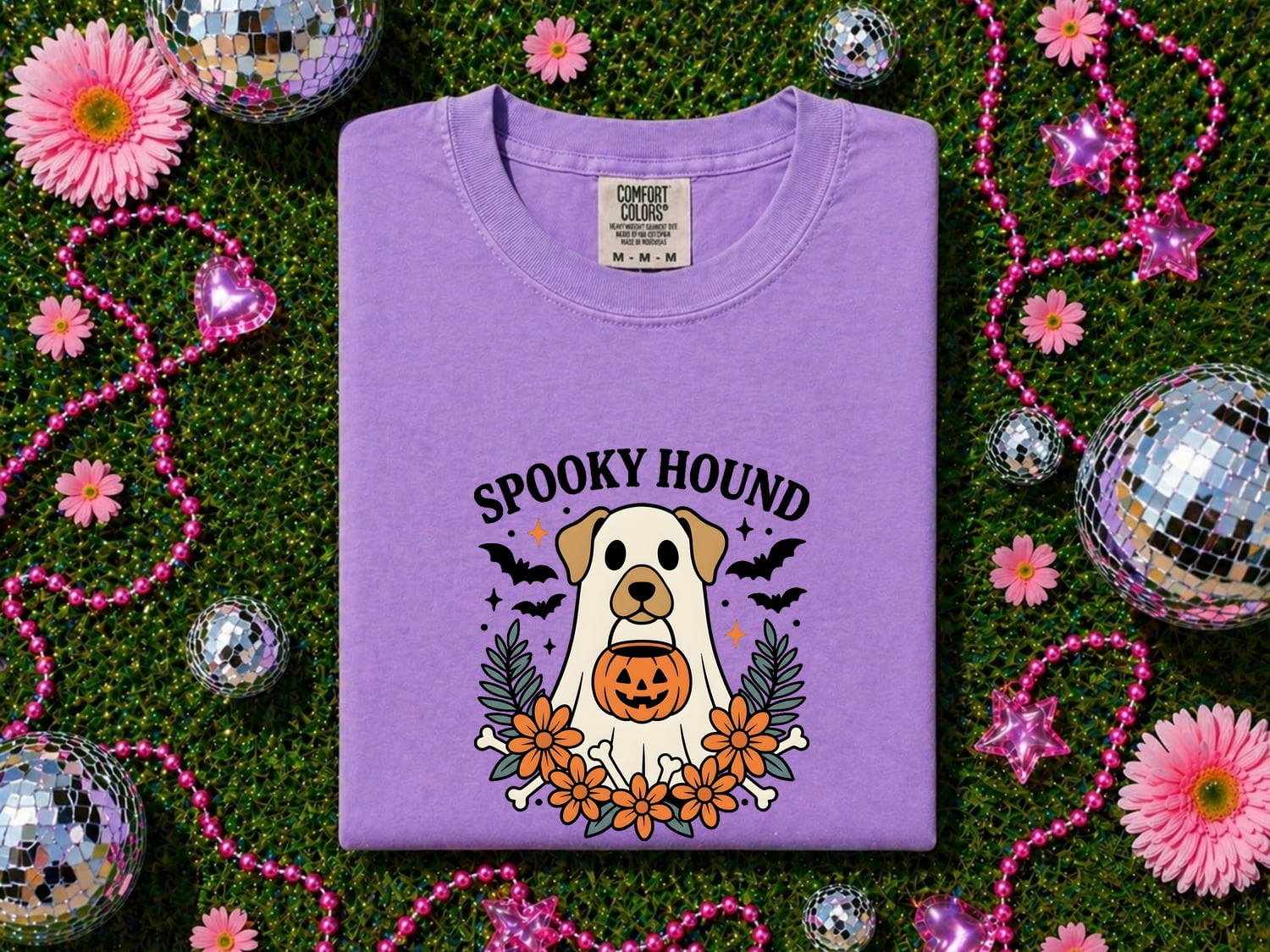 Halloween Dog Shirt for Women – Cartoon Canine Ghost Spooky Nostalgic Pet Graphic Tee