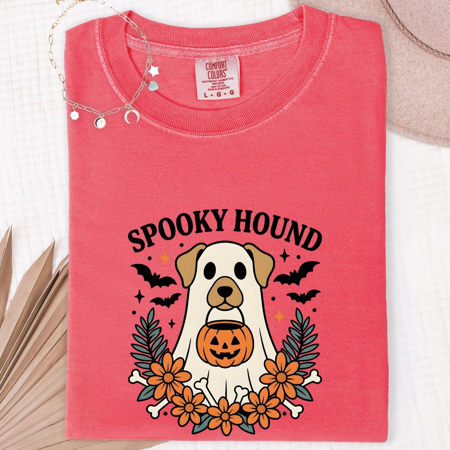 Halloween Dog Shirt for Women – Cartoon Canine Ghost Spooky Nostalgic Pet Graphic Tee