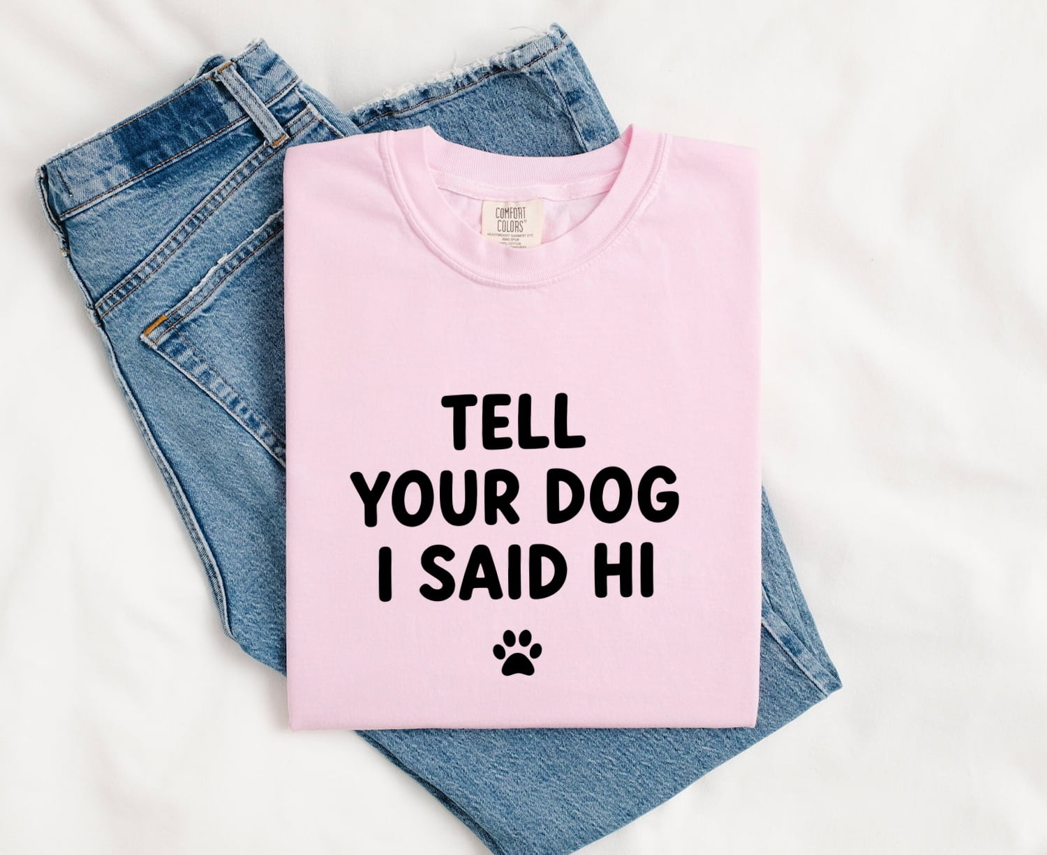 Paw Print Shirt for Women – Minimalist Playful Pet Humor Footprint Dog Graphic Tee