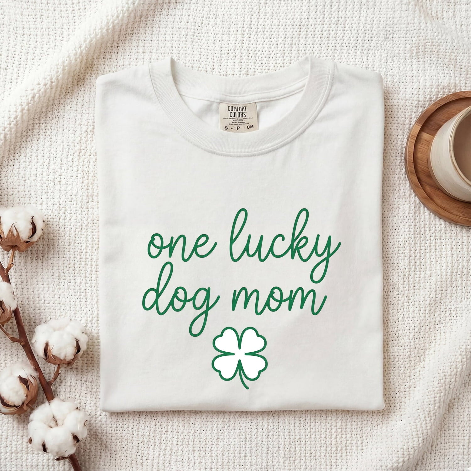 St. Patrick's Day Dog Mom Shirt for Women – Fresh Cute Four Leaf Shamrock Pet Graphic Tee