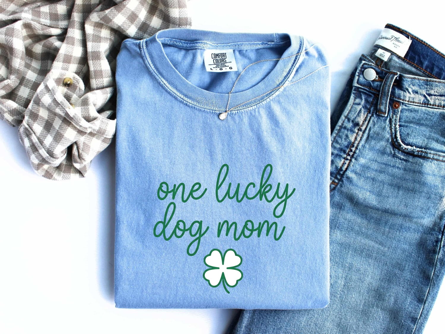 St. Patrick's Day Dog Mom Shirt for Women – Fresh Cute Four Leaf Shamrock Pet Graphic Tee
