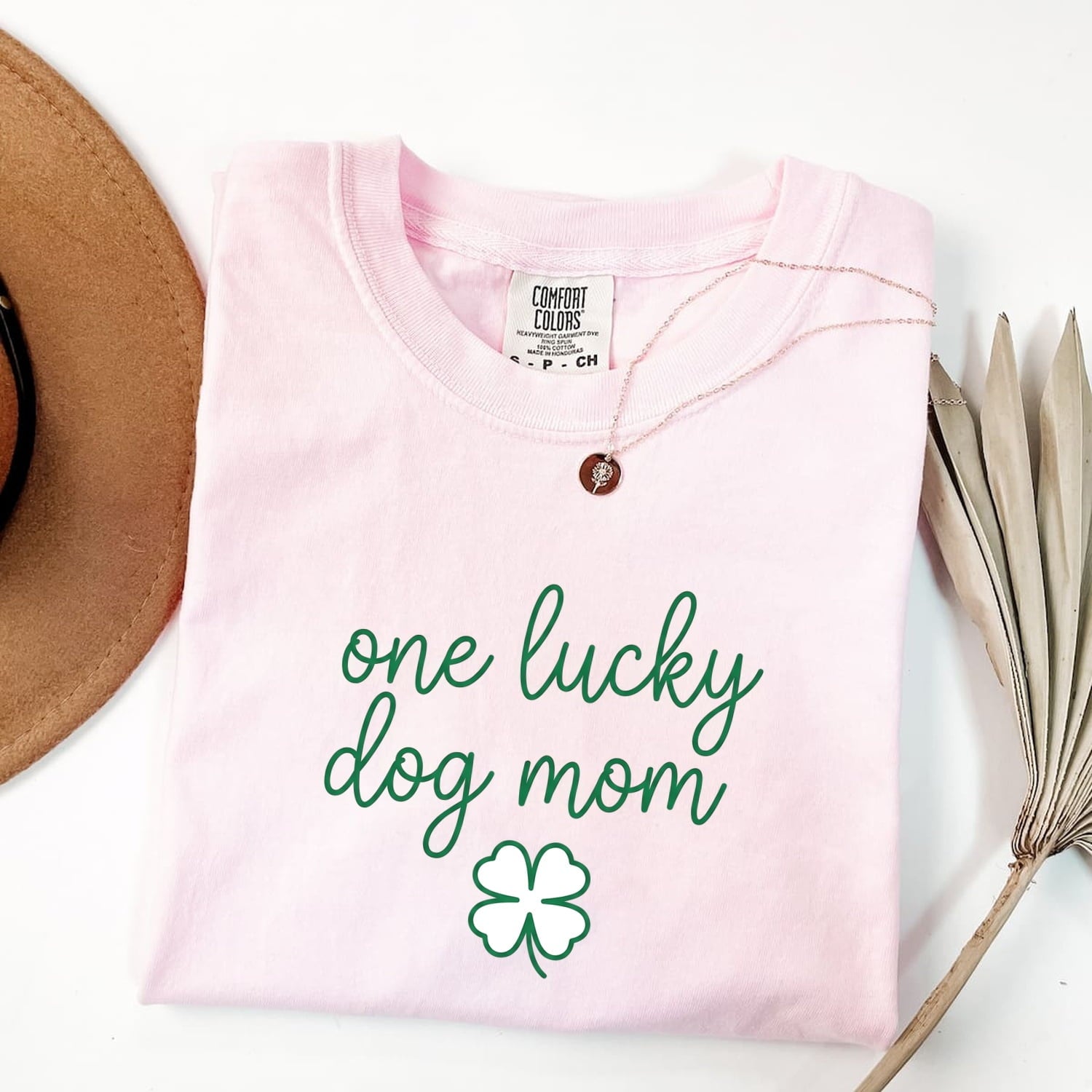 St. Patrick's Day Dog Mom Shirt for Women – Fresh Cute Four Leaf Shamrock Pet Graphic Tee