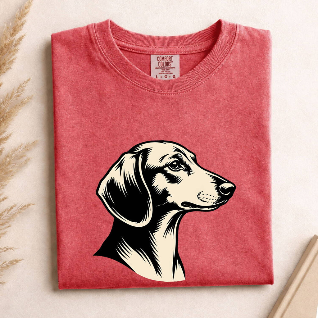 Dachshund Shirt for Women – Hand Drawn Vintage Pet Portrait Creature Wiener Dog Graphic Tee