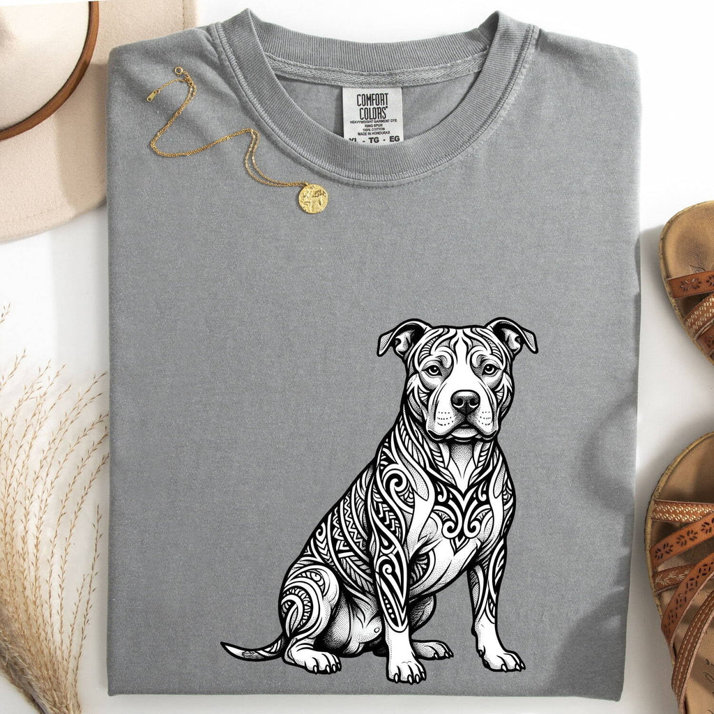 Pitbull Shirt for Women – Geometric Modern Trendy Puppy Creature Dog Graphic Tee