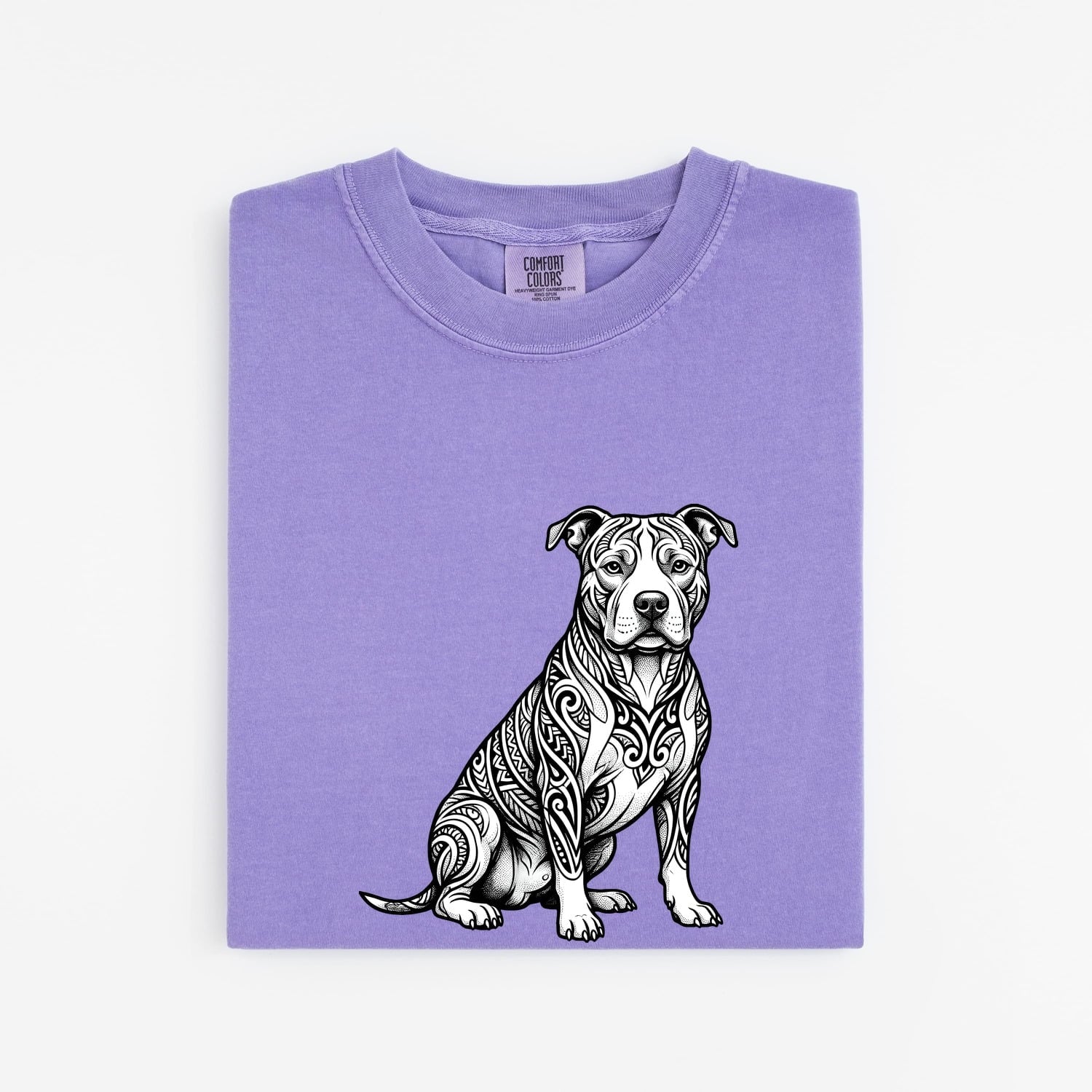 Pitbull Shirt for Women – Geometric Modern Trendy Puppy Creature Dog Graphic Tee