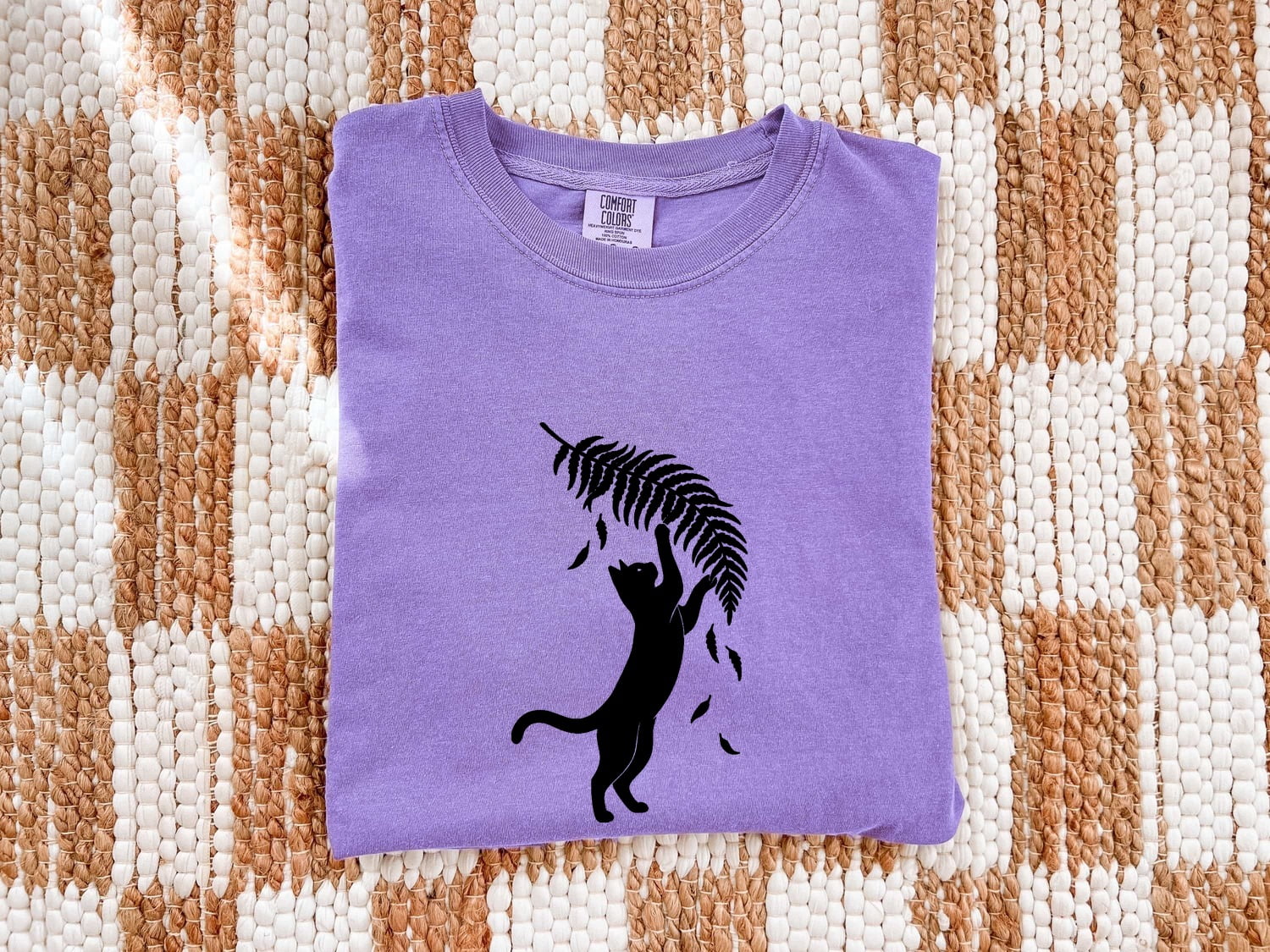 Cat Shape Shirt for Women – Basic Eco Current Greenery Feline Environment Graphic Tee