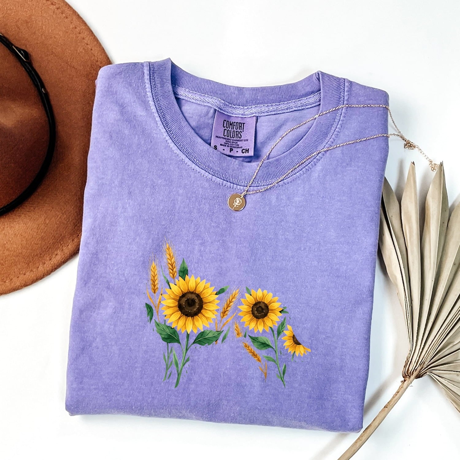 Dog Silhouette Shirt for Women – Watercolor Floral Illustrated Environmental Nature Graphic Tee