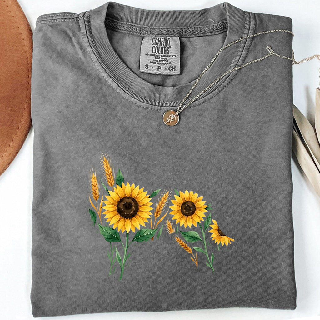 Dog Silhouette Shirt for Women – Watercolor Floral Illustrated Environmental Nature Graphic Tee