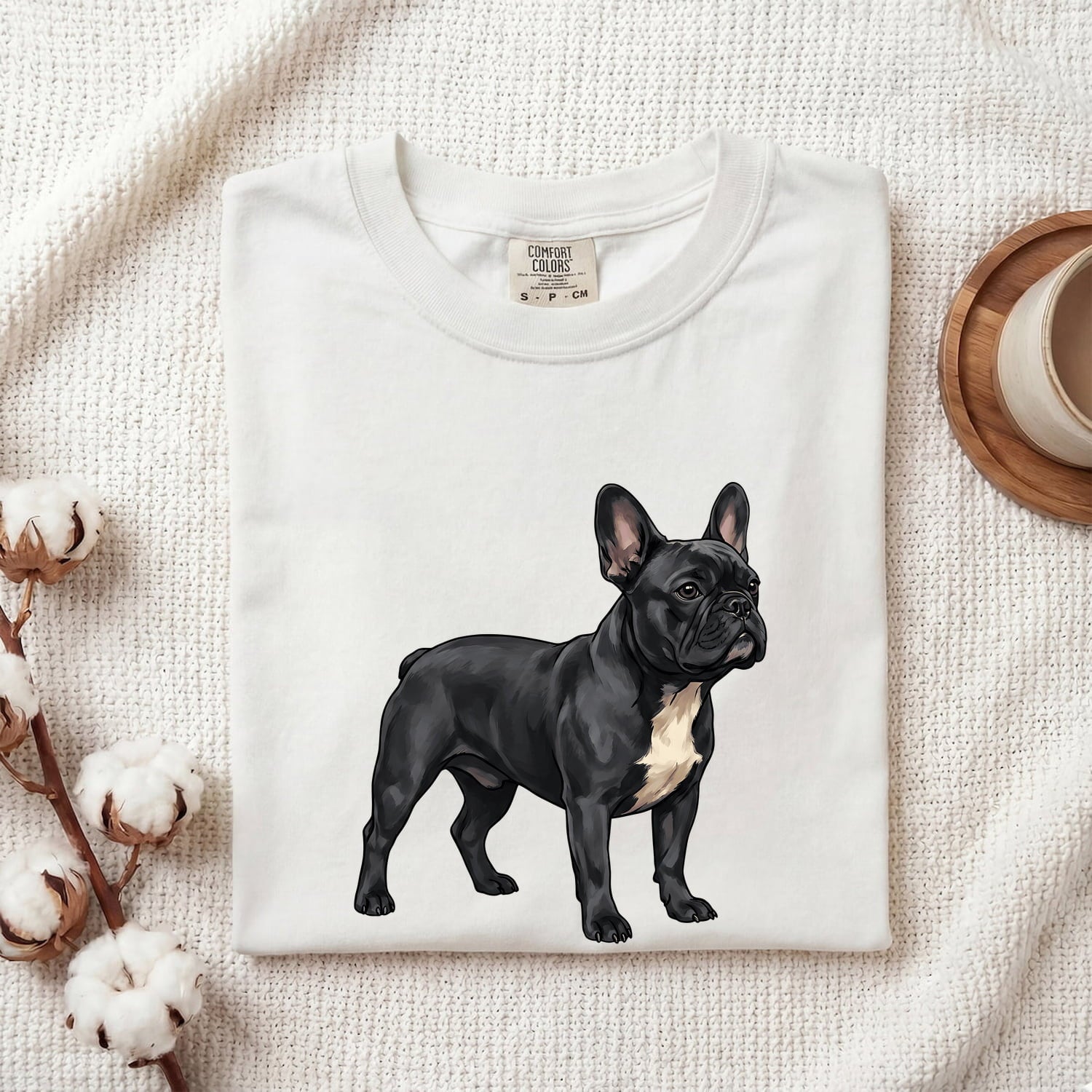 French Bulldog Shirt for Women – Detailed Clean Canine Fauna Animal Dog Graphic Tee