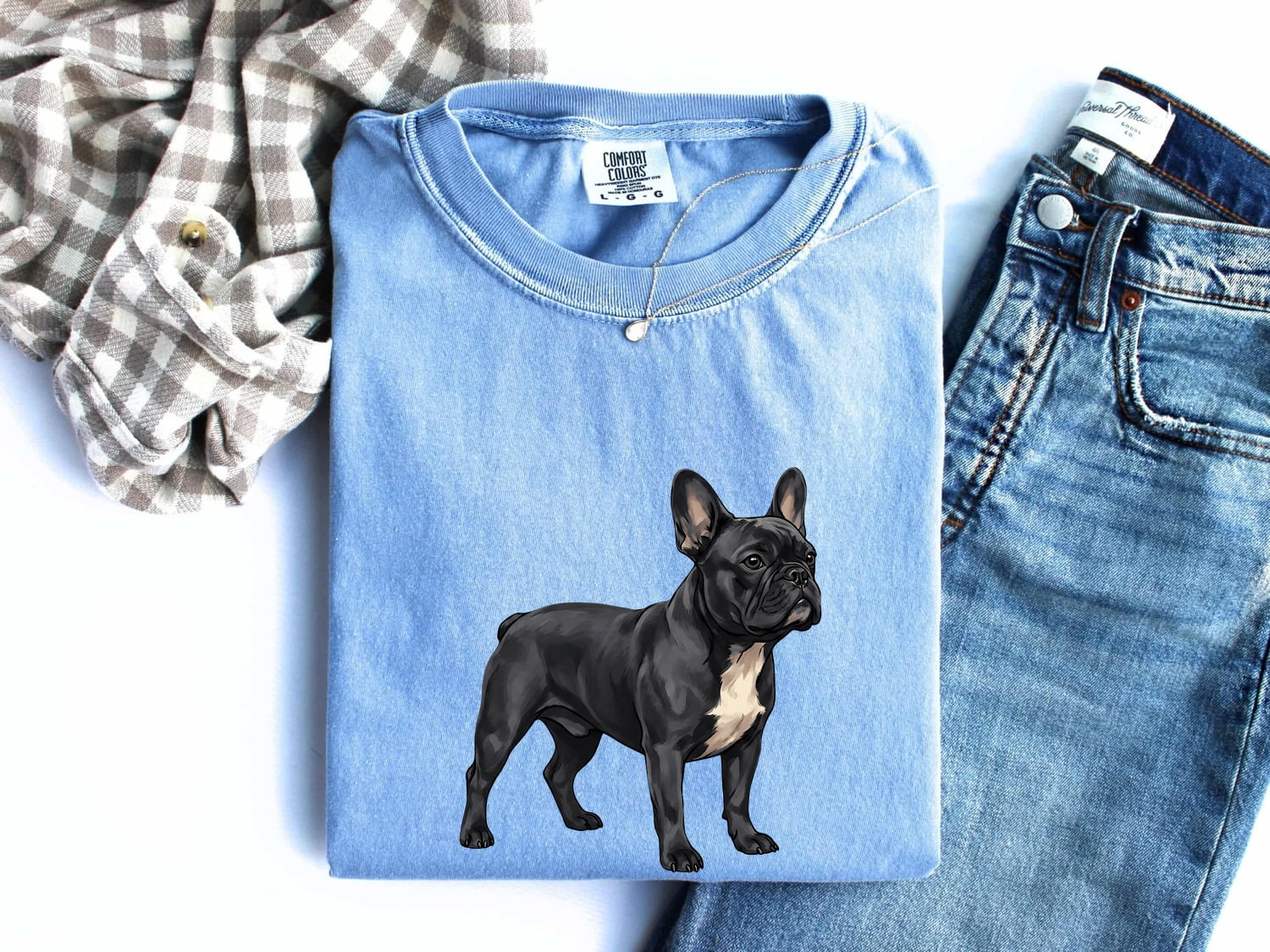 French Bulldog Shirt for Women – Detailed Clean Canine Fauna Animal Dog Graphic Tee