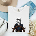 Sea Dog Shirt for Women – Retro Nautical Sketch Helm Marine Sailor Graphic Tee