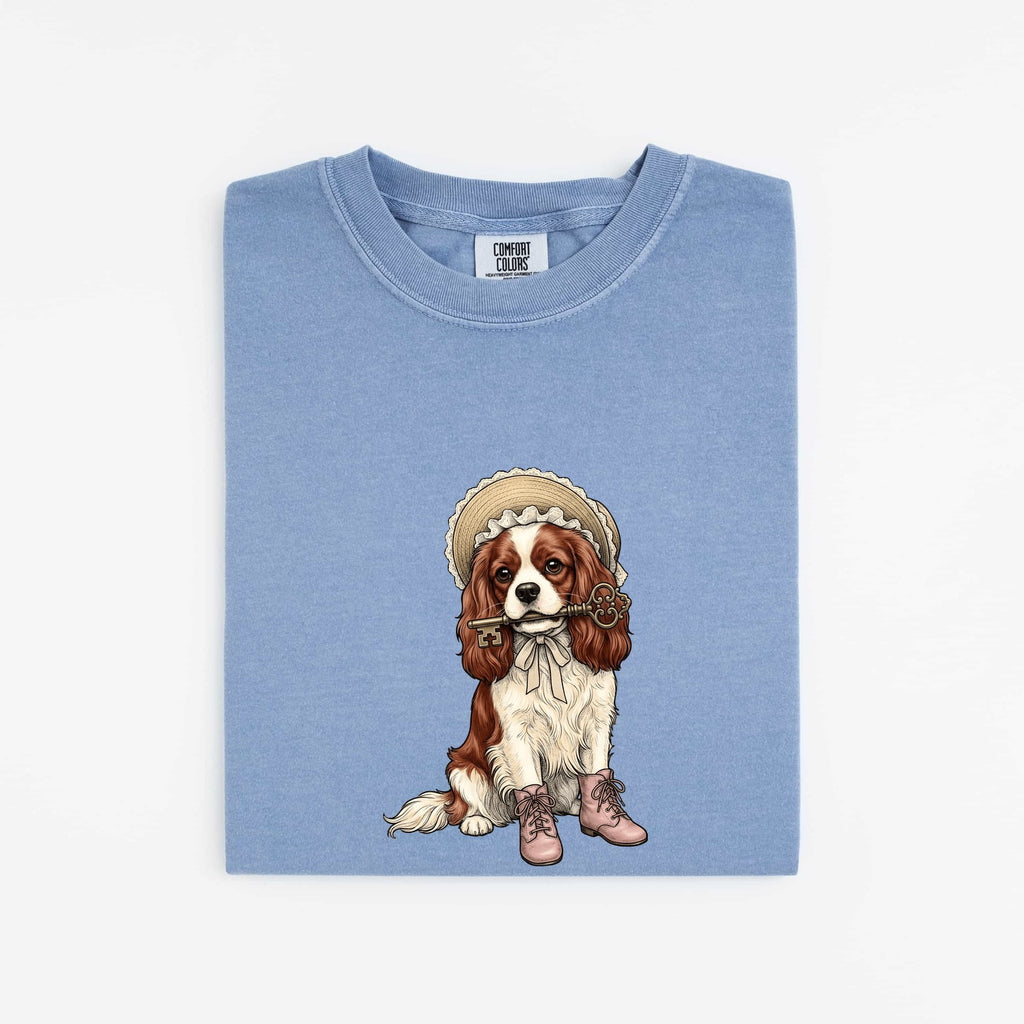 Spaniel Shirt for Women – Classic Wildlife Ink Illustration Door Key Cocker Dog Graphic Tee