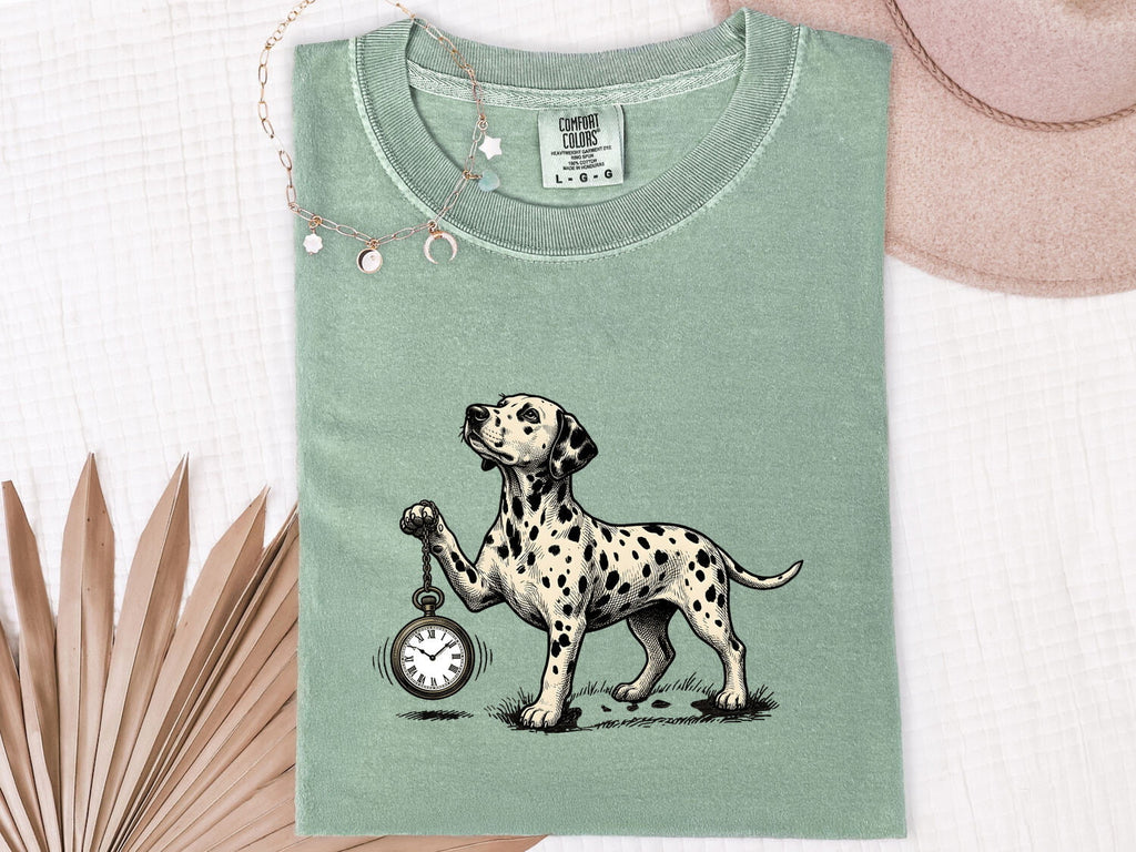 Dalmatian Shirt for Women – Rustic Vintage Spot Dog Illustration Graphic Tee