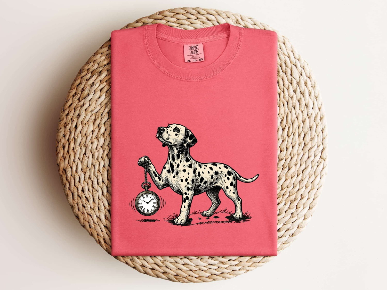 Dalmatian Shirt for Women – Rustic Vintage Spot Dog Illustration Graphic Tee