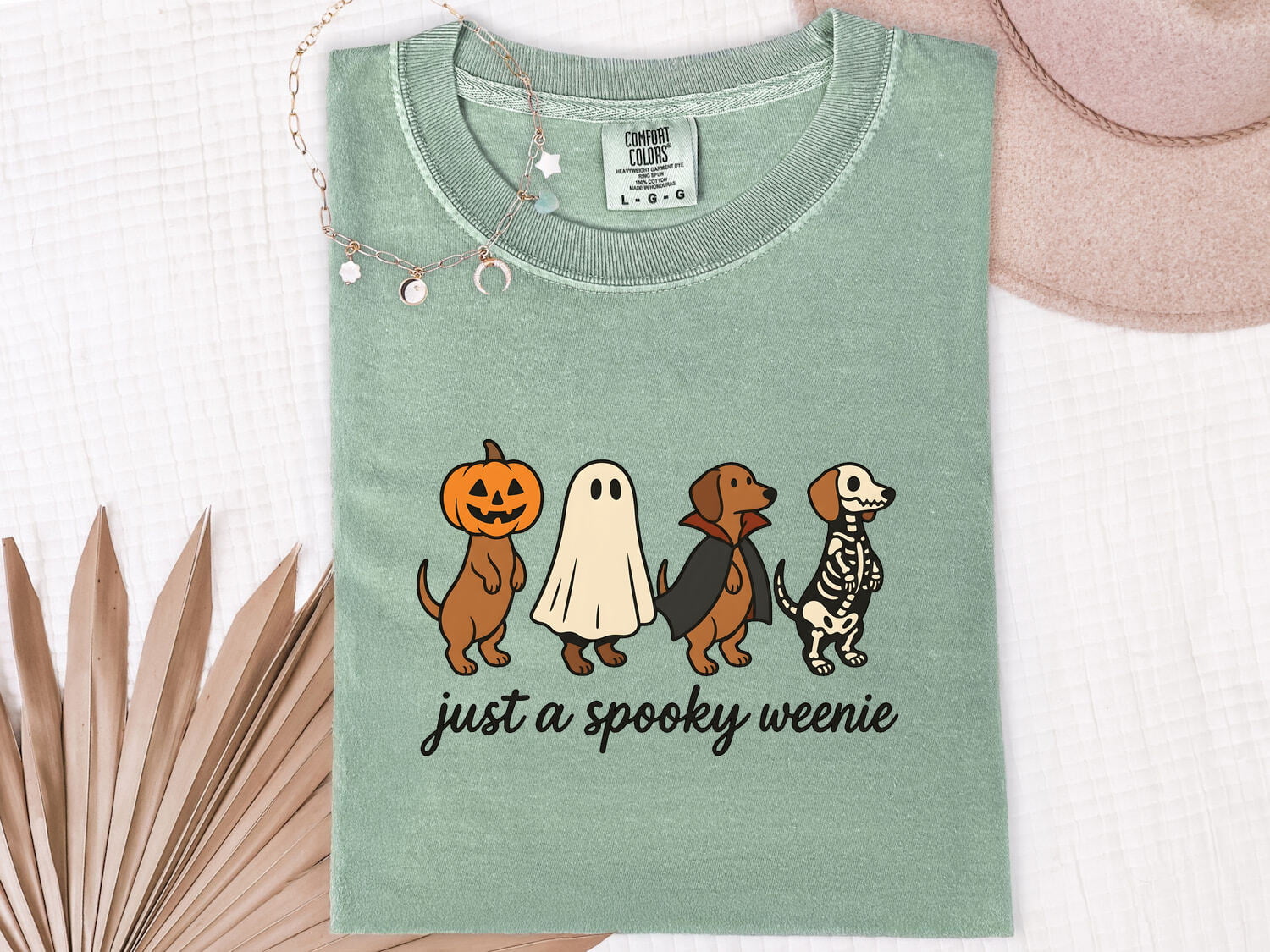 Halloween Dachshund Shirt for Women – Funny Wiener Dog Monster Costume Graphic Tee