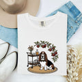Basset Hound Shirt for Women – Hand Drawn Line Art Bar Cart Dog Graphic Tee
