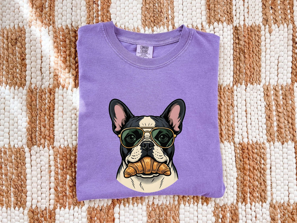 French Bulldog Shirt for Women – Vintage Sunglasses Snack Puppy Graphic Tee