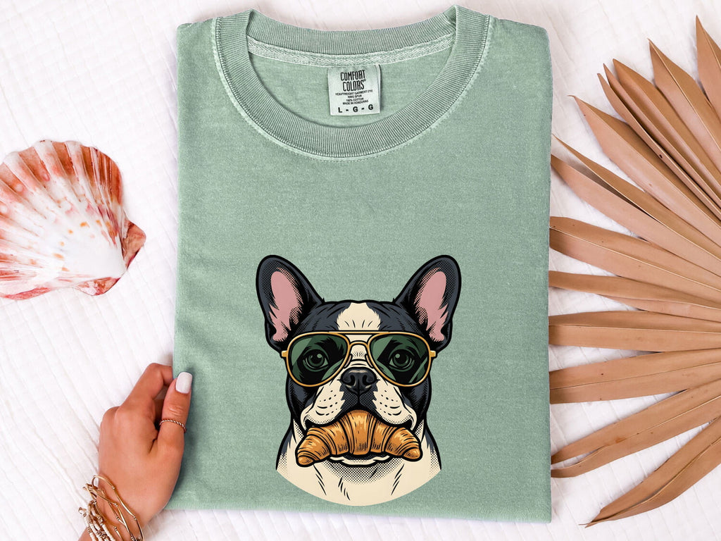French Bulldog Shirt for Women – Vintage Sunglasses Snack Puppy Graphic Tee