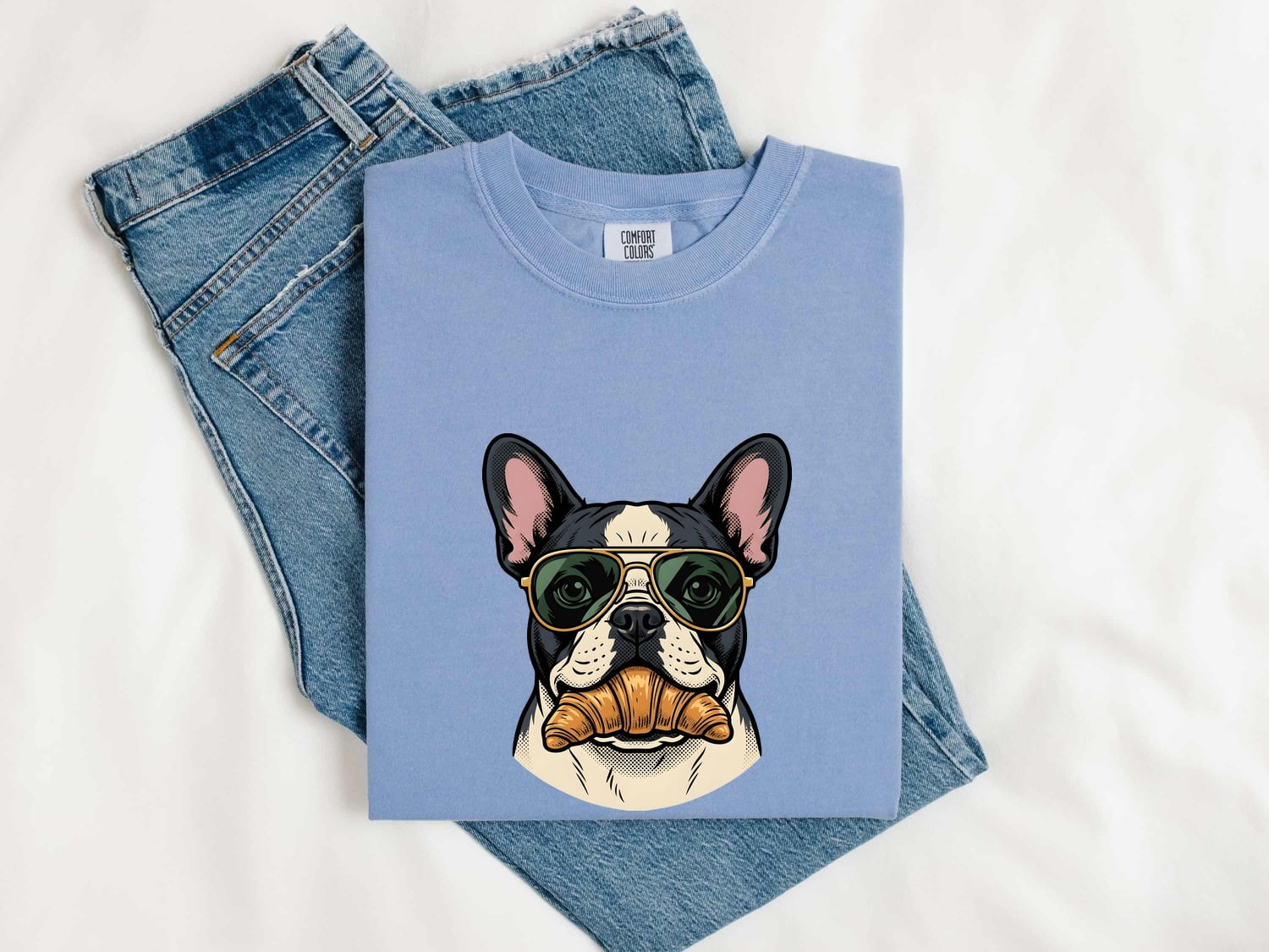 French Bulldog Shirt for Women – Vintage Sunglasses Snack Puppy Graphic Tee