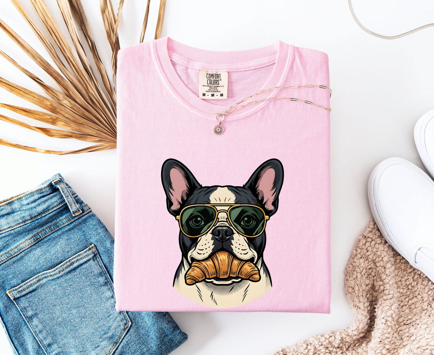 French Bulldog Shirt for Women – Vintage Sunglasses Snack Puppy Graphic Tee
