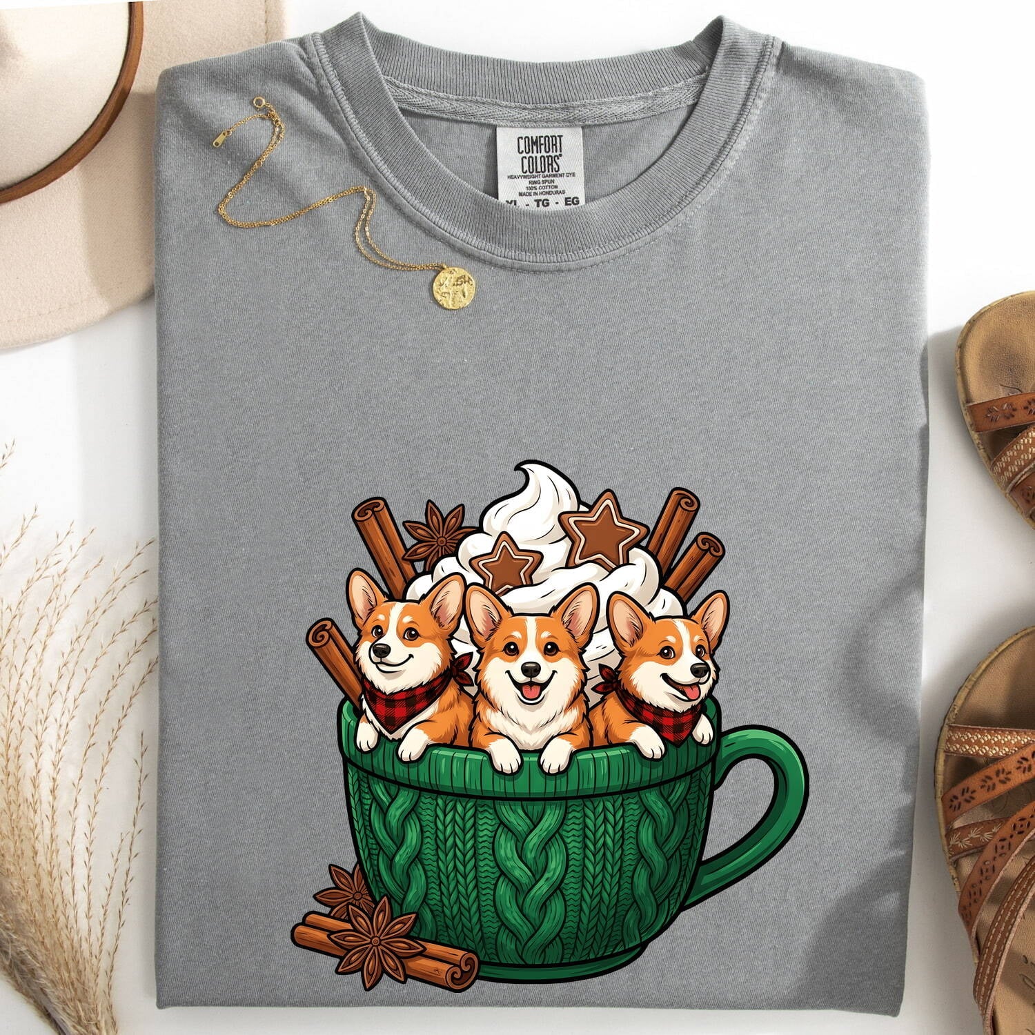 Corgi Coffee Shirt for Women – Kawaii Espresso Comic Mug Dog Graphic Tee