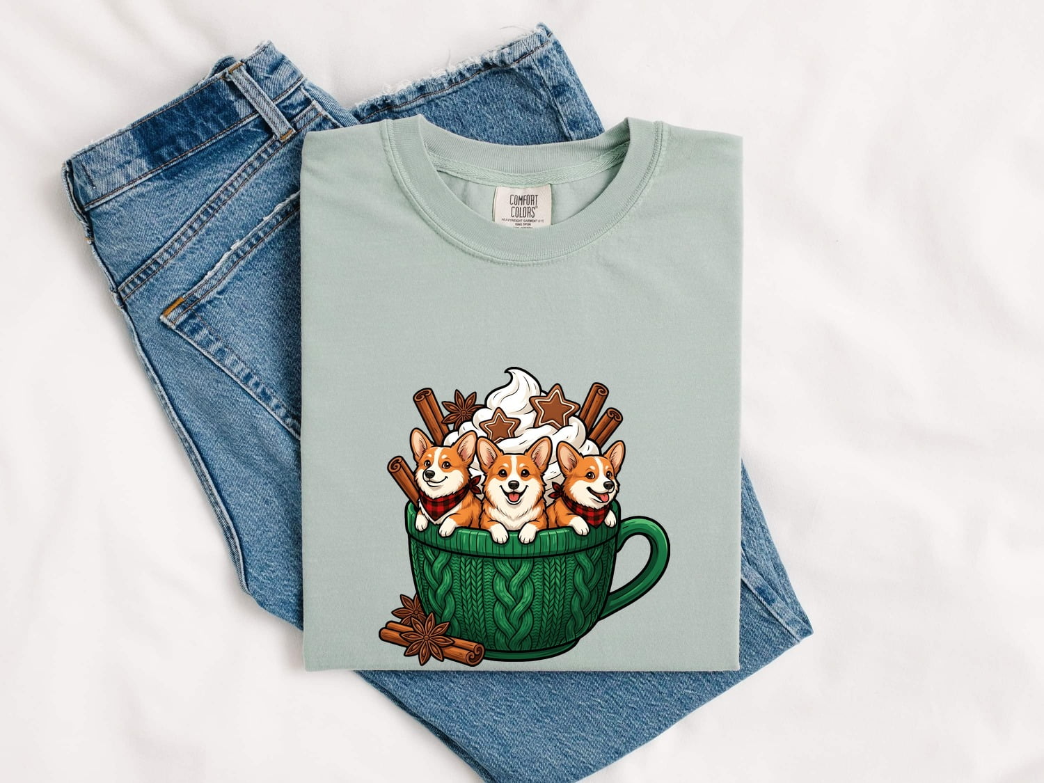 Corgi Coffee Shirt for Women – Kawaii Espresso Comic Mug Dog Graphic Tee