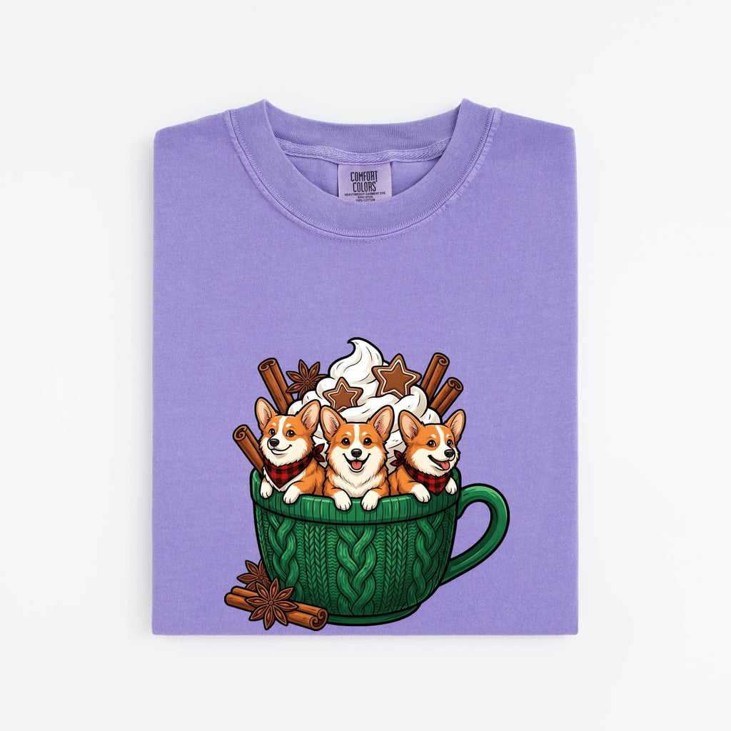 Corgi Coffee Shirt for Women – Kawaii Espresso Comic Mug Dog Graphic Tee