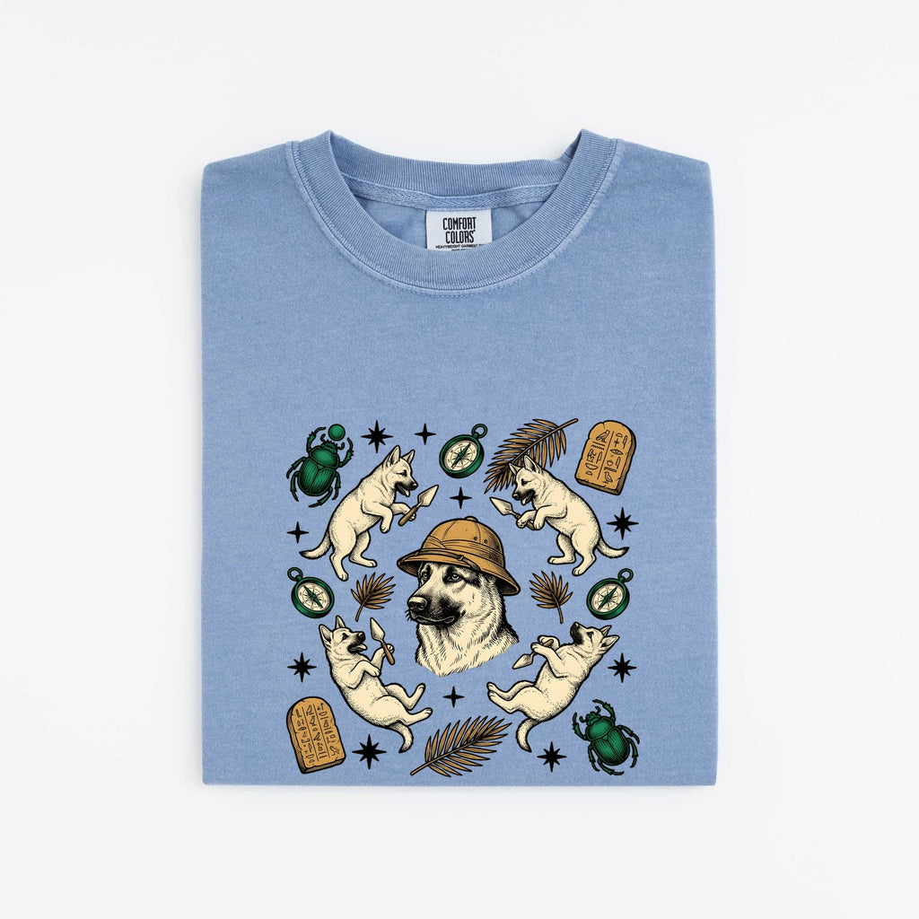 German Shepherd Shirt for Women – Adventure Sketch Old Compass Alsatian Graphic Tee