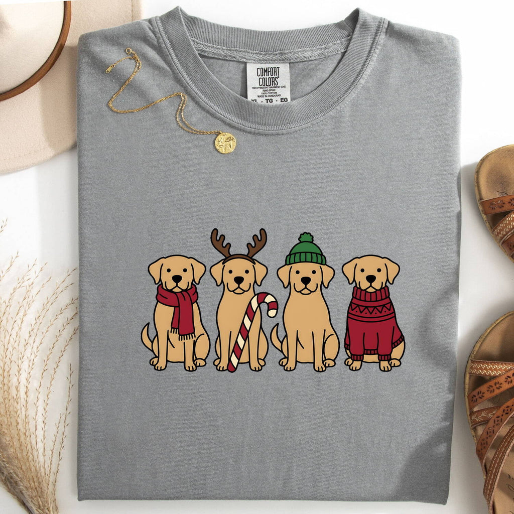 Christmas Labrador Shirt for Women – Holiday Cartoonish Dog Festive Graphic Tee