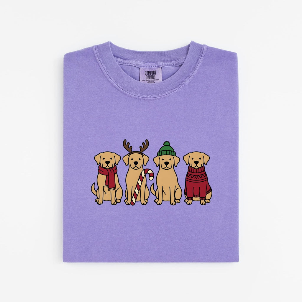 Christmas Labrador Shirt for Women – Holiday Cartoonish Dog Festive Graphic Tee