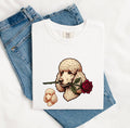 Poodle Shirt for Women – Retro Floral Doodle Bouquet Dog Graphic Tee