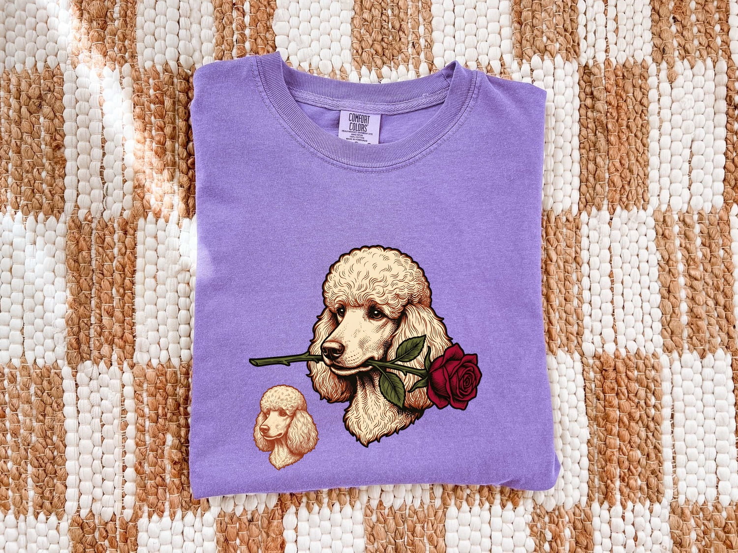 Poodle Shirt for Women – Retro Floral Doodle Bouquet Dog Graphic Tee