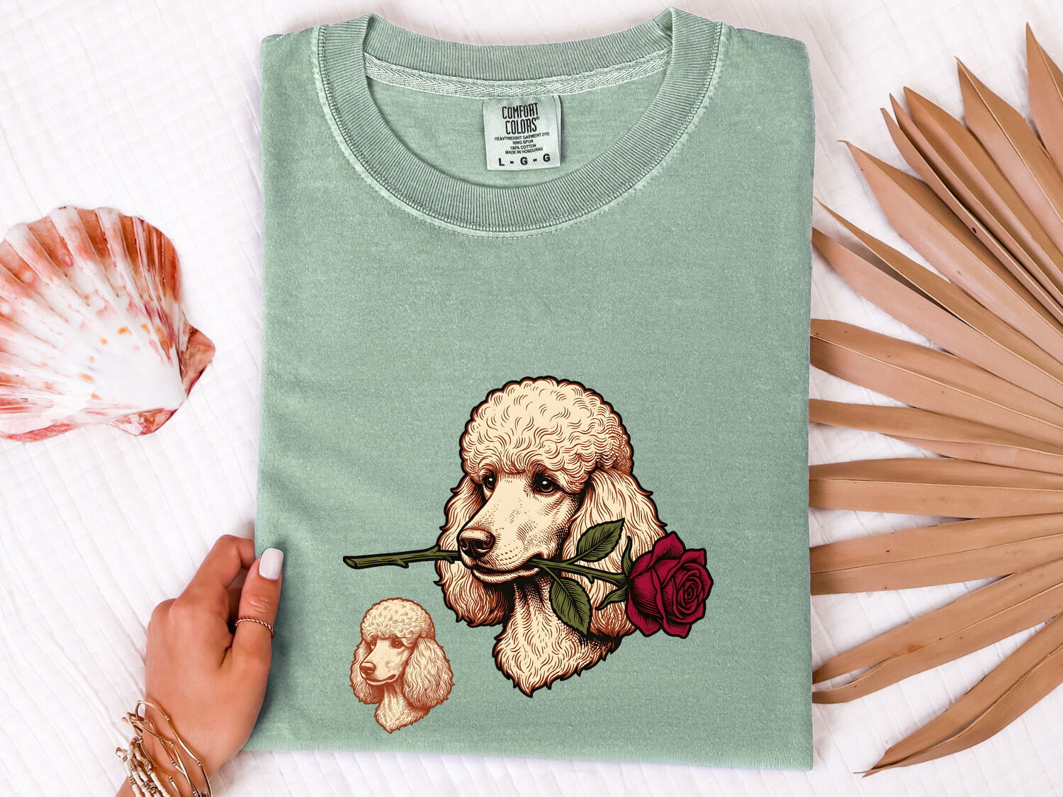 Poodle Shirt for Women – Retro Floral Doodle Bouquet Dog Graphic Tee