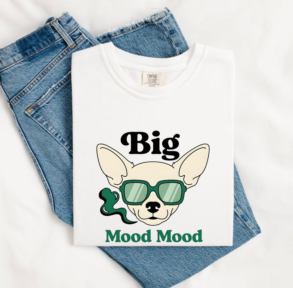 Chihuahua Shirt for Women – Funny Comic Classic Glasses Smoke Cartoon Dog Graphic Tee