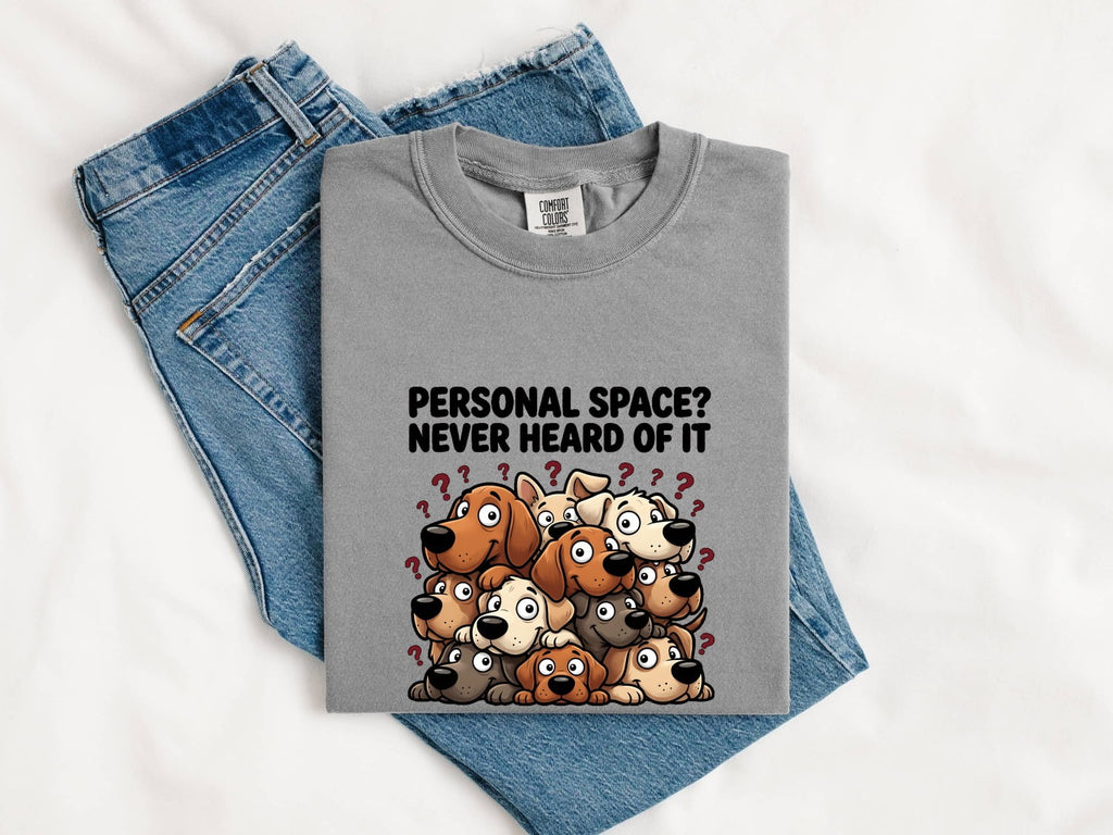 Dog Group Shirt for Women – Funny Caricature Parody Line Art Marks Cartoon Graphic Tee