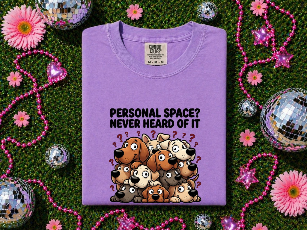 Dog Group Shirt for Women – Funny Caricature Parody Line Art Marks Cartoon Graphic Tee