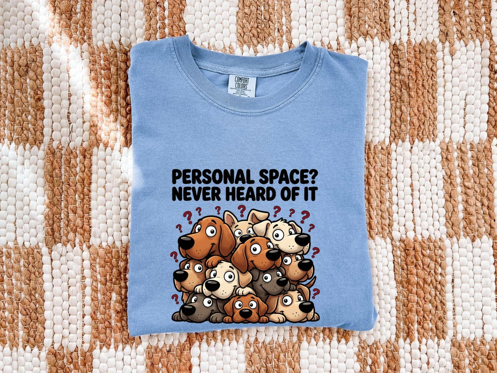 Dog Group Shirt for Women – Funny Caricature Parody Line Art Marks Cartoon Graphic Tee
