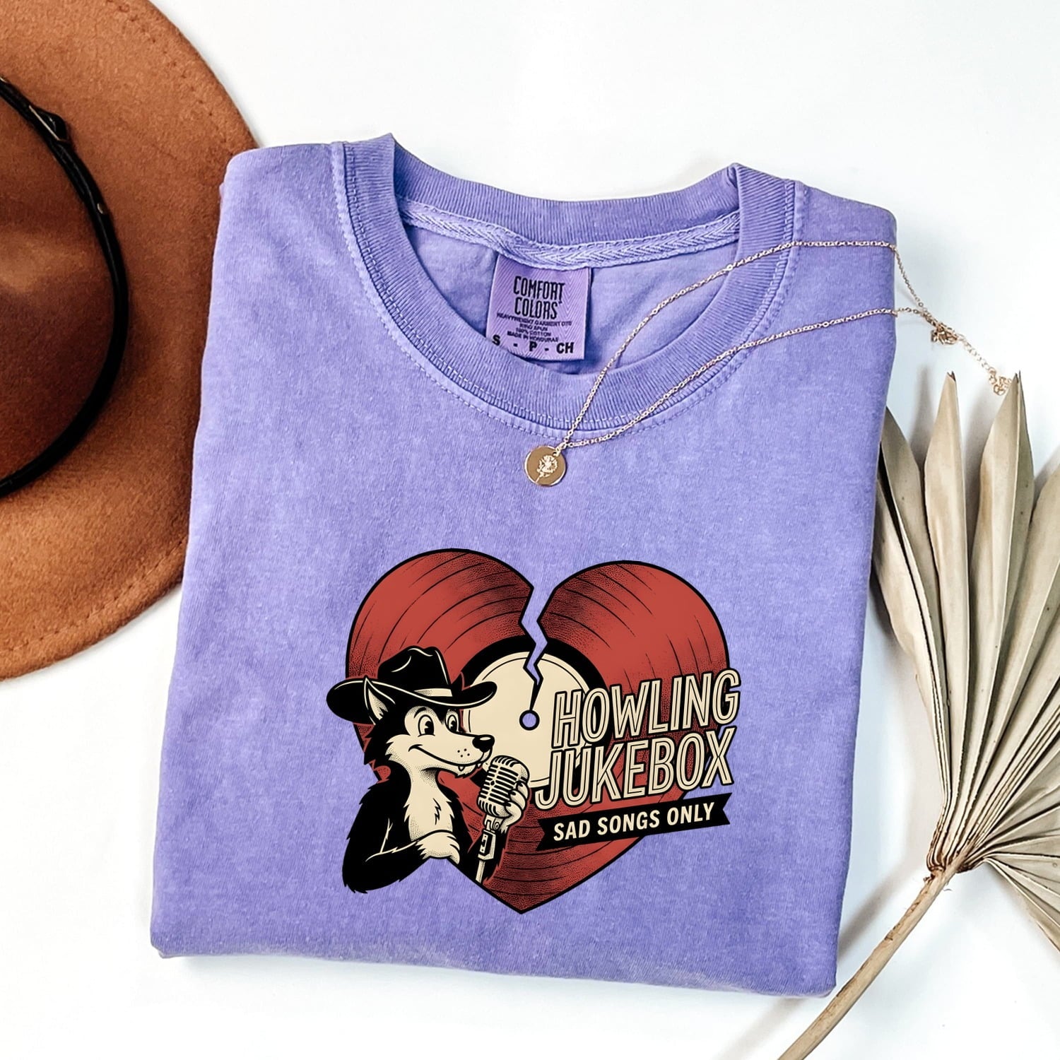 Howling Dog Shirt for Women – Funny Old School Sketch Farm Broken Heart Canine Graphic Tee