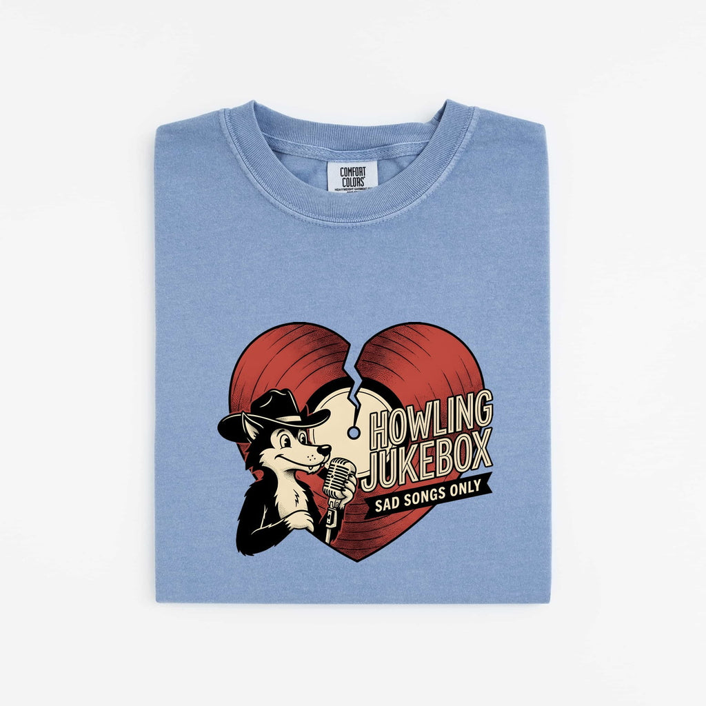 Howling Dog Shirt for Women – Funny Old School Sketch Farm Broken Heart Canine Graphic Tee