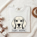 Beagle Shirt for Women – Retro Sketch Wildlife Text Banner Hound Puppy Graphic Tee
