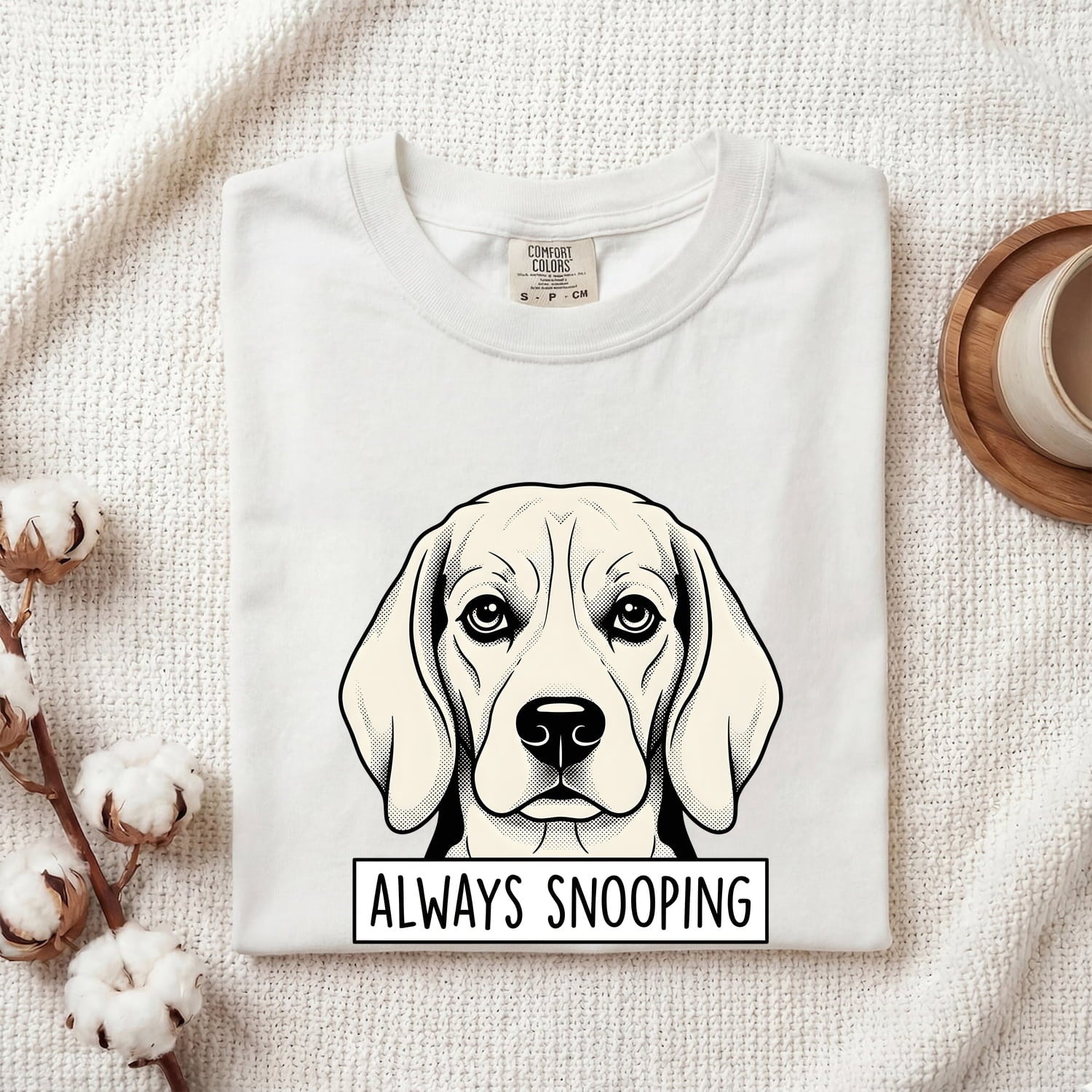 Beagle Shirt for Women – Retro Sketch Wildlife Text Banner Hound Puppy Graphic Tee